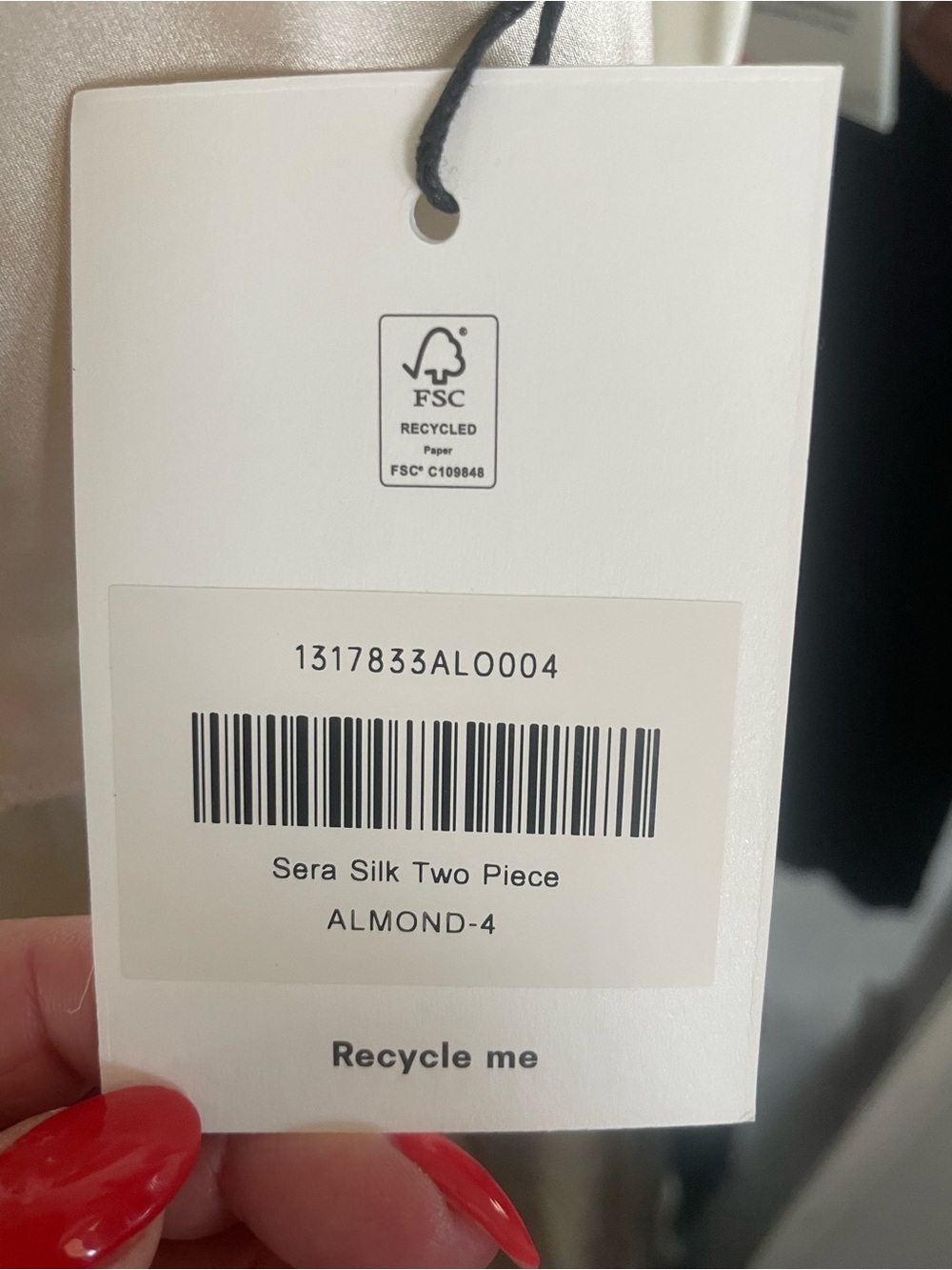 Reformation Sera Silk Two Piece Set – Almond – Size 4 – NWT – Price $450 - Picture 15 of 15